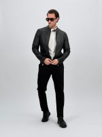 Jachetă din ecopiele cu guler tunică - imagine 5