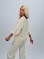Bluză din tricot raglan și imprimeu fluture - imagine 4