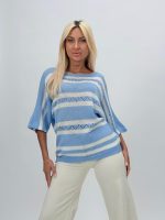 Bluză din tricot perforat cu mânecă 3/4 - imagine 6