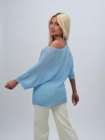 Bluză raglan tricotată din bumbac - imagine 3