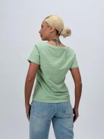 Tricou basic din bumbac cu decolteu în V - imagine 12