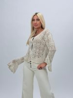 Cardigan din tricot cu adaos de in - imagine 2