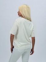 Bluză din tricot cu mânecă scurtă și ștrasuri - imagine 4