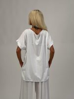 Bluză din in cu scris argintiu - imagine 3