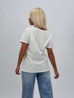 Tricou din bumbac cu floare brodată - imagine 4