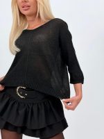 Bluză scurtă tip raglan cu lurex - imagine 11