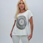 Tricou din bumbac cu model indi