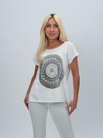 Tricou din bumbac cu model indi