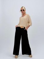 Pantalon din in cu curea - imagine 10