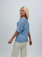 Bluză din tricot cu model perforat - imagine 8