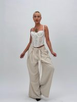 Top corset transparent cu dantelă - imagine 8