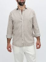 Cămașă din in cu dungi late - imagine 2