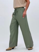 Pantalon din in cu șnur în talie - imagine 12