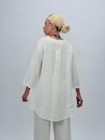 Cămașă din in cu 5 nasturi - imagine 4