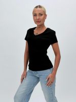 Tricou din bumbac cu decolteu în V - imagine 5