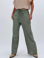 Pantalon din in cu șnur în talie - imagine 11