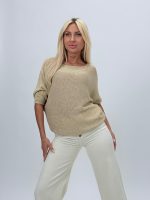 Bluză din tricot cu lurex și fundă