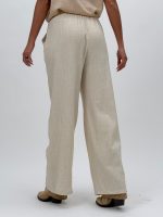 Pantalon din in cu șnur în talie - imagine 4