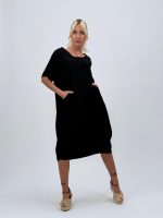 Rochie vaporoasă cu mânecă scurtă și buzunare ascunse - imagine 27