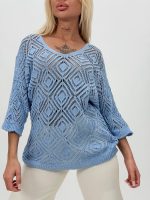 Bluză din tricot cu model romb perforat - imagine 7