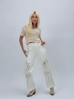 Jeans | Blug drept cu broderie frontală