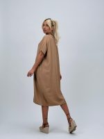 Rochie vaporoasă cu mânecă scurtă și buzunare ascunse - imagine 12