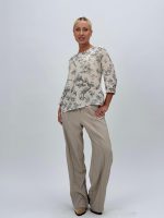 Bluză din bumbac cu imprimeu gri - imagine 5