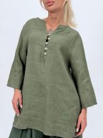 Cămașă din in cu 5 nasturi - imagine 32