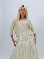 Bluză scurtă tip raglan cu lurex - imagine 2