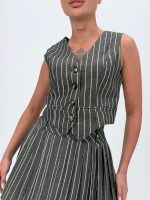 Set fustă și vestă cu dungi - imagine 17