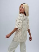 Bluză tricotată din bumbac cu model - imagine 4