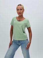 Tricou basic din bumbac cu decolteu în V - imagine 10