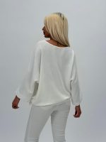 Bluză raglan din voal cu colier - imagine 4