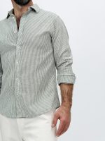 Cămașă din in cu dungi mici - imagine 6