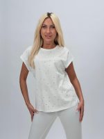 Tricou raglan din bumbac cu ștrasuri - imagine 2