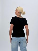 Tricou basic din bumbac cu decolteu în V - imagine 24