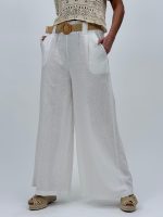 Pantalon din in cu curea - imagine 5