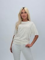 Bluză din tricot cu mânecă scurtă și ștrasuri