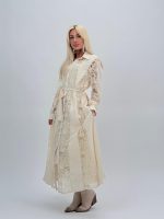 Rochie lungă tip cămașă cu dantelă - imagine 2