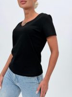 Tricou basic din bumbac cu decolteu în V - imagine 23