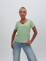 Tricou basic din bumbac cu decolteu în V - imagine 9