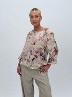 Bluză din bumbac cu imprimeu bordeaux