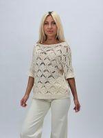 Bluză din tricot cu model perforat - imagine 2
