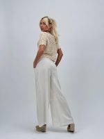 Pantalon din in cu curea - imagine 4