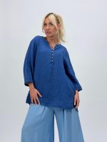 Cămașă din in cu 5 nasturi - imagine 16