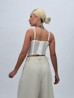 Top corset transparent cu dantelă - imagine 7