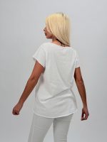 Tricou din bumbac cu model pene - imagine 4