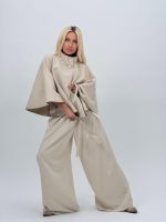 Poncho cu cordon în talie - imagine 7