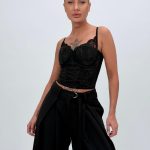 Top corset cu ștrasuri