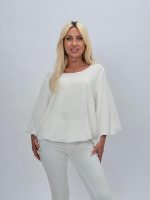 Bluză din voal cu elastic în talie